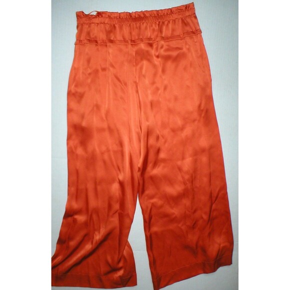 New NWT $290 Small Designer Josie Natori Silk Pants Orange Pockets Key Crop S - Picture 7 of 7